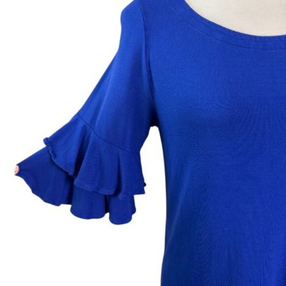 Lilly Pulitzer Lula Shift Dress Royal Blue Tiered Ruffle Sleeves Scoop Neck SZ S - Picture 6 of 10